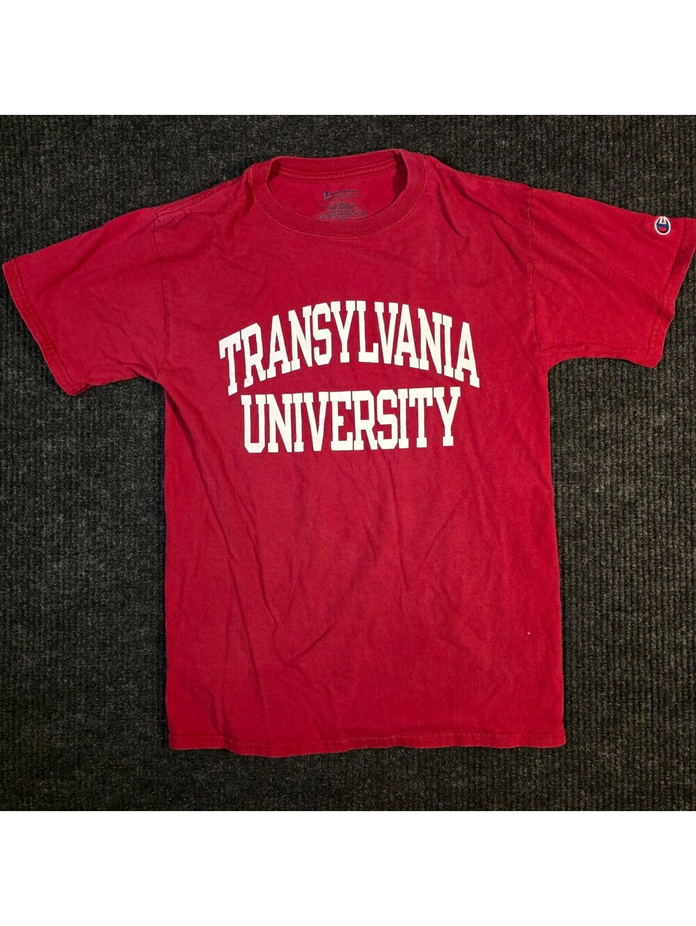 Champion Red Transylvania University T-Shirt 100% Cotton Size S